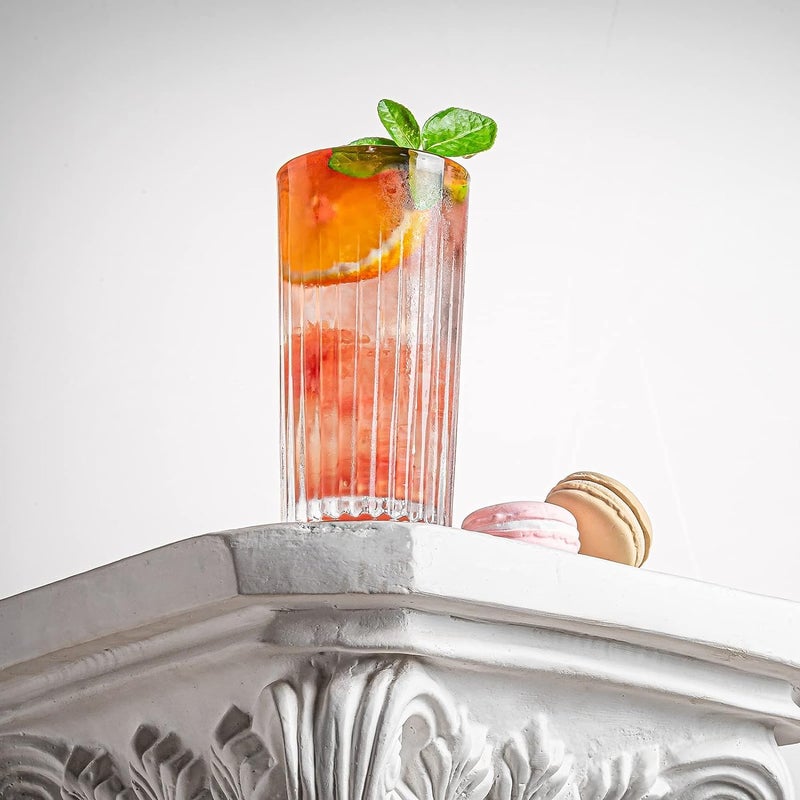 PrimeWorld Set of 6 Pcs Linvona Glass 300 ml Mojito, Shakes, Smoothies, Cold Drinks Drinkware Cups, Cocktails, Water, Juice, Beer, Wine Glasses - Image 4