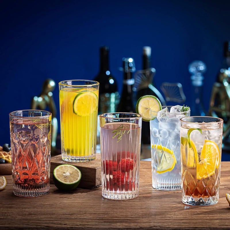 PrimeWorld Set of 6 Pcs Linvona Glass 300 ml Mojito, Shakes, Smoothies, Cold Drinks Drinkware Cups, Cocktails, Water, Juice, Beer, Wine Glasses - Image 2