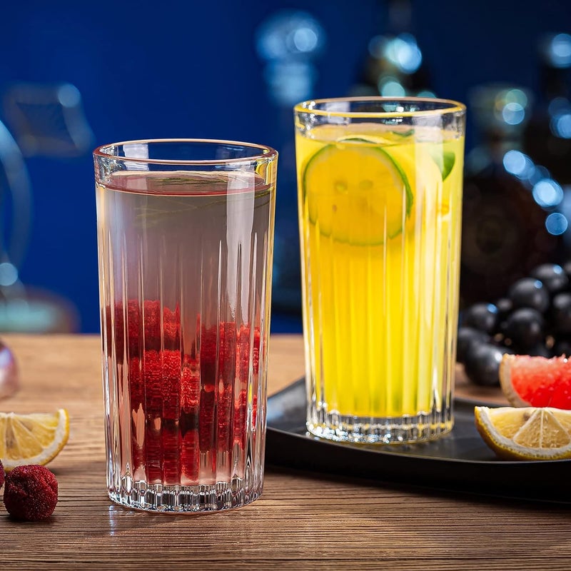 PrimeWorld Set of 6 Pcs Linvona Glass 300 ml Mojito, Shakes, Smoothies, Cold Drinks Drinkware Cups, Cocktails, Water, Juice, Beer, Wine Glasses - Image 3