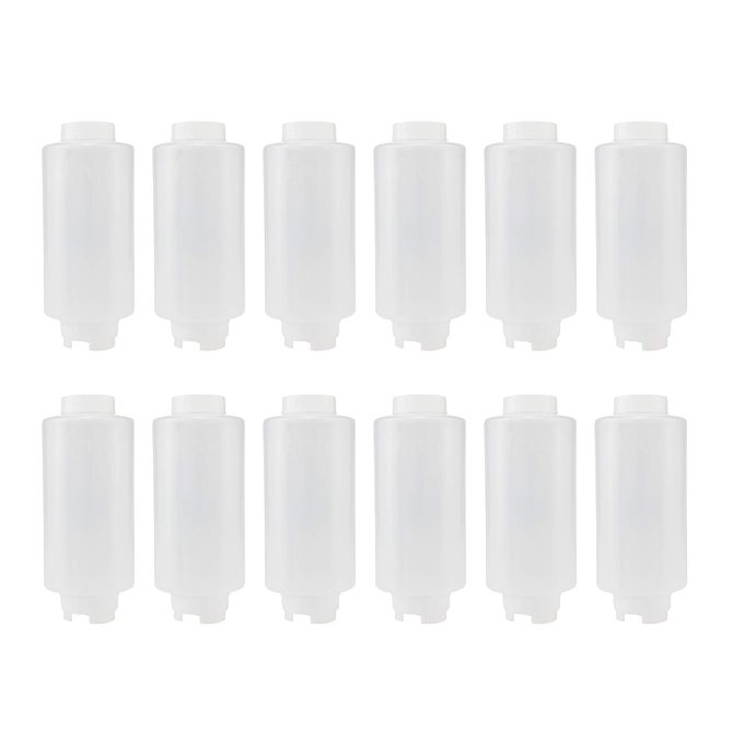 CYLO FIFO SQUEEZE BOTTLE EMPTY 12 PACK 32 OZ INVERTED SQUEEZE BOTTLE WITH AIRTIGHT NONDRIP SILICONE VALVE ACRYLIC PAINT SAUCE CONDIMENT BOTTLES FOR PAINTERS AND FOOD INDUSTRY