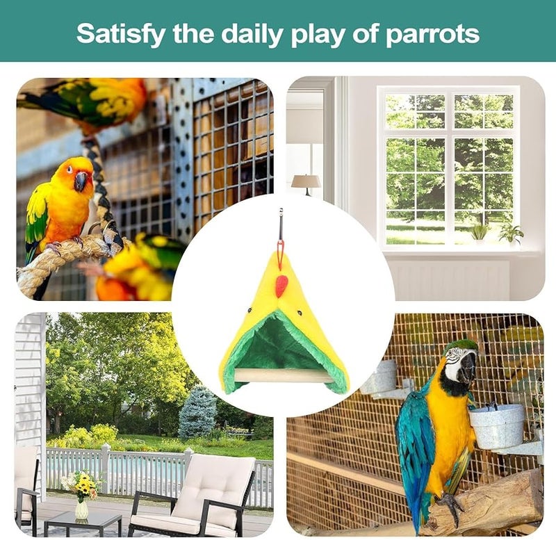 سرير الببغاء الخشبي المعلق مأوى دافئ للراحة في الشتاء للكوكاتيل والطيور المغردة - Image 5