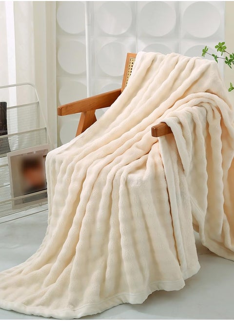 ZERIFAM Blanket - Winter Blanket, Thickened Bubble Textured Blanket, Suitable For Napping Blankets For Office, Chair, Sofa, And Travel Camping,The Size Is 180 * 200 cm. (Beige)