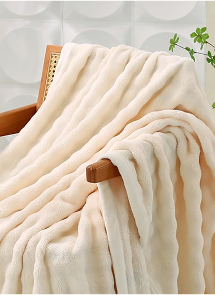 ZERIFAM - ZERIFAM Blanket - Winter Blanket, Thickened Bubble Textured Blanket, Suitable For Napping Blankets For Office, Chair, Sofa, And Travel Camping,The Size Is 180 * 200 cm. (Beige) - Image 1