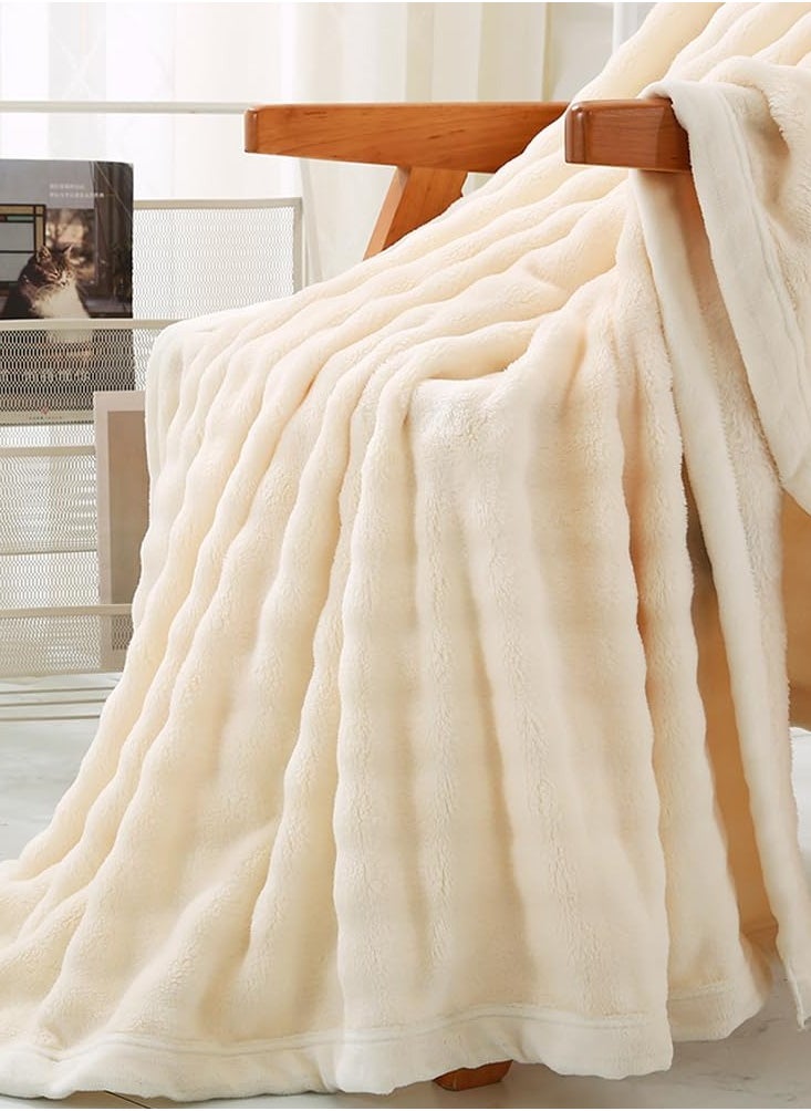 ZERIFAM - ZERIFAM Blanket - Winter Blanket, Thickened Bubble Textured Blanket, Suitable For Napping Blankets For Office, Chair, Sofa, And Travel Camping,The Size Is 180 * 200 cm. (Beige) - Image 1