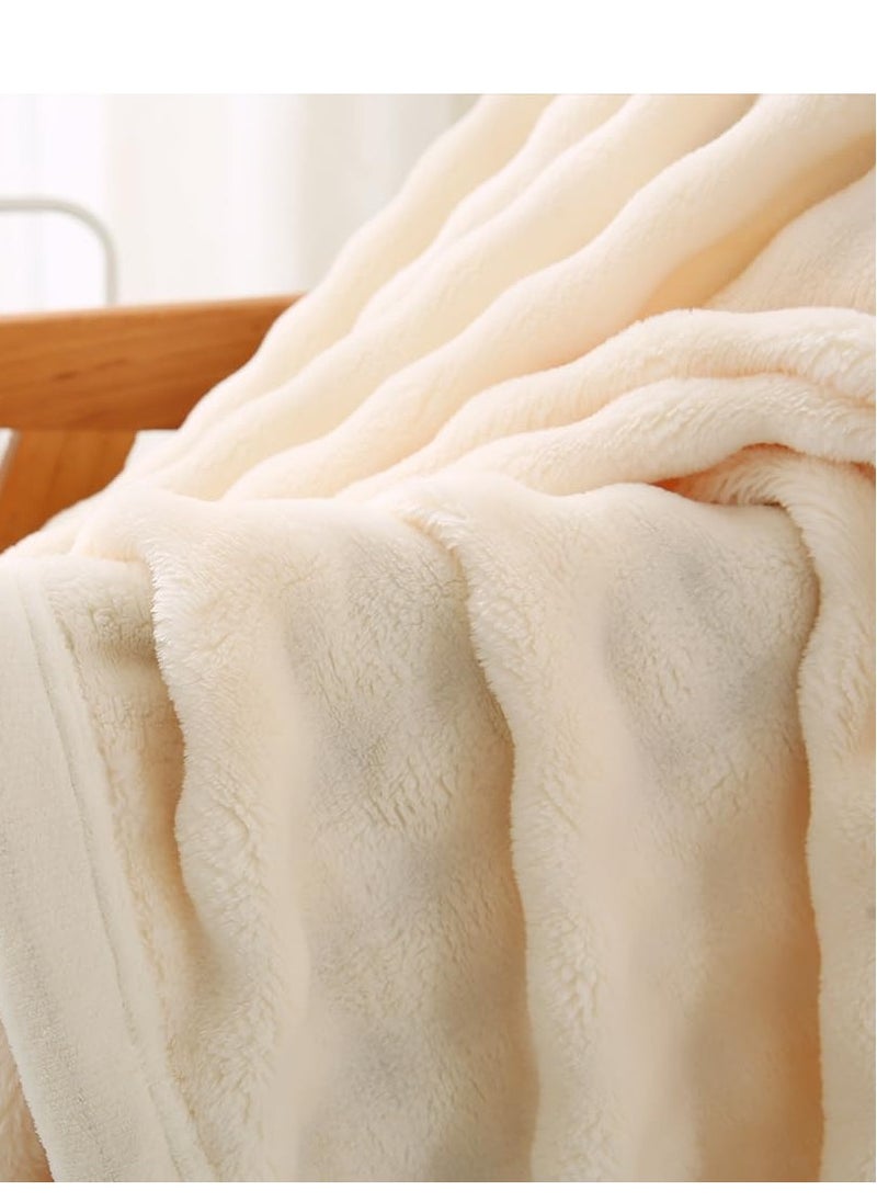 ZERIFAM - ZERIFAM Blanket - Winter Blanket, Thickened Bubble Textured Blanket, Suitable For Napping Blankets For Office, Chair, Sofa, And Travel Camping,The Size Is 180 * 200 cm. (Beige) - Image 1