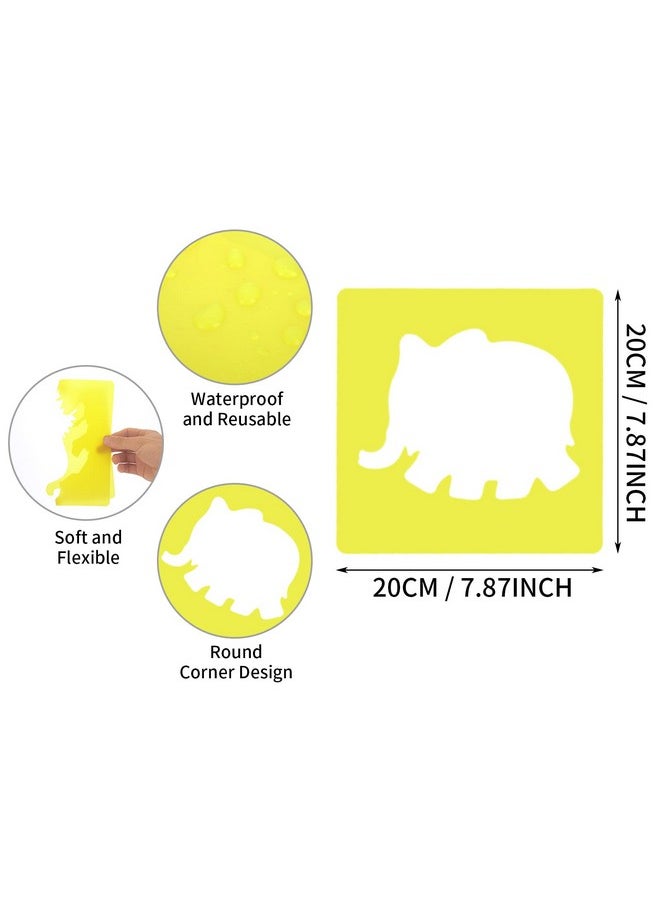 Prasacco 12 Pcs Stencils For Kids Animal Stencils Set 8 X 8 Inches Large Stencils For Kids Ages 48 Dinosaur Giraffe Kangaroo Monkey Shape Stencils Kit For Painting Drawing  - Image 2