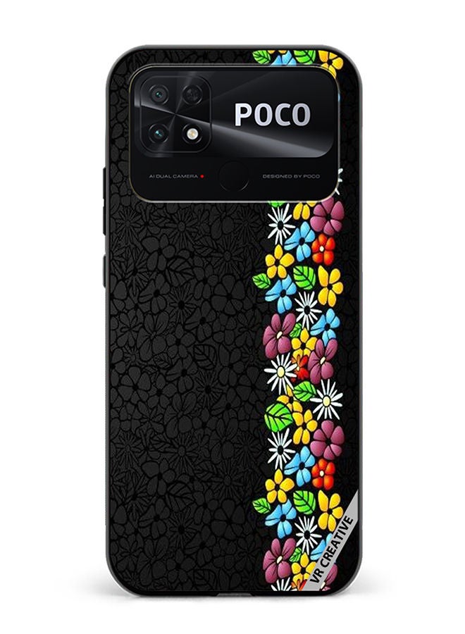 VR CREATIVE Protective Case Cover For Xiaomi Poco C40 Flower Design Multicolour - Image 1