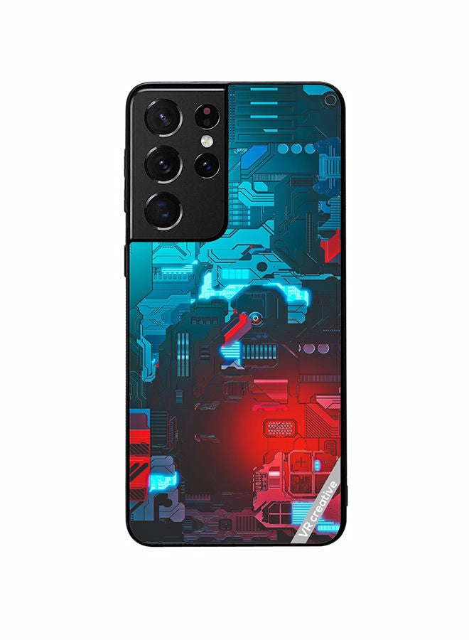 VR CREATIVE Protective Case Cover For Samsung Galaxy S21 Ultra 5G Tech M7 Design Design Multicolour - Image 1
