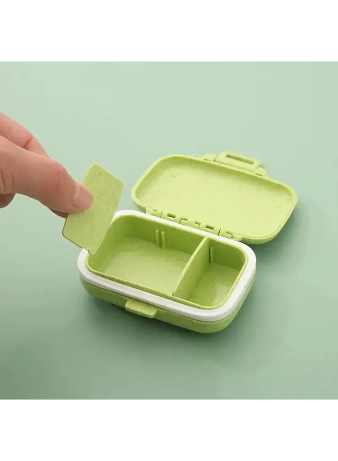 Wheat Green 3-Compartment Weekly Pill Organizer Portable Medicine Storage Case - Image 3