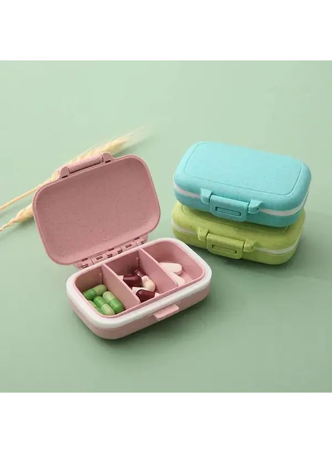 Wheat Green 3-Compartment Weekly Pill Organizer Portable Medicine Storage Case - Image 2