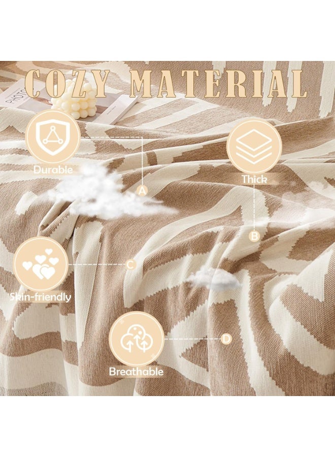 Beauenty Chenille Sofa Covers, Washable Geometric Jacquard Bohemian Couch Cover, Couch Furniture Protector, Non Slip Sectional Sofa Slipcover (Khaki, 180 * 340cm) - Image 5