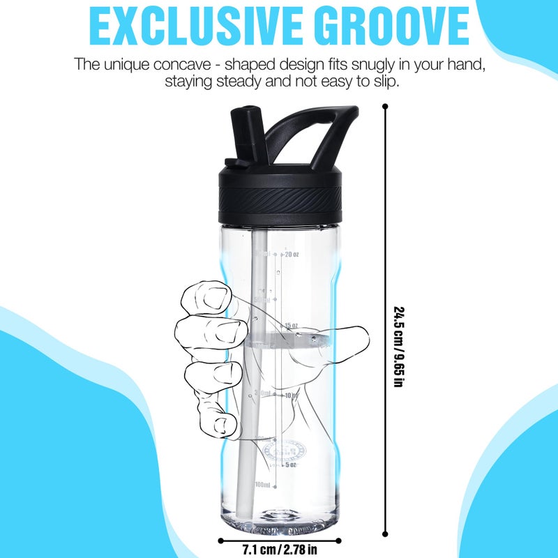 OLDLEY 20 kids Water Bottle with Straw,Tritan BPA-Free,Leak-Proof Design for Travel,Home, School, (Clear) - Image 3