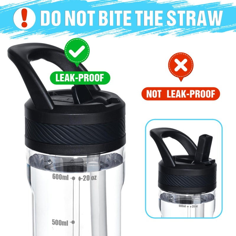 OLDLEY 20 kids Water Bottle with Straw,Tritan BPA-Free,Leak-Proof Design for Travel,Home, School, (Clear) - Image 4