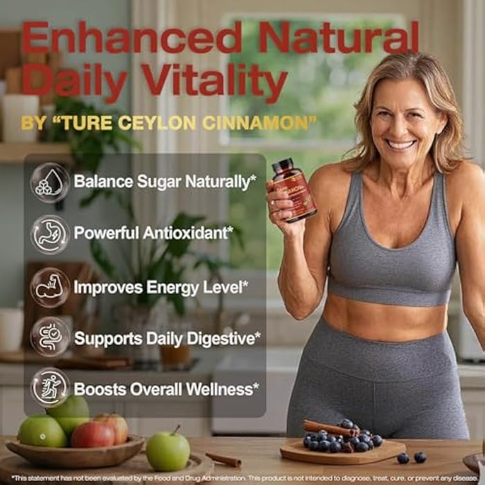 NATURE TARGET Ceylon Cinnamon - Cinnamon Supplements with Chromium, Bitter Melon & B Vitamins - Energy & Digestion Support - Vegan, 120 Capsules - Image 3