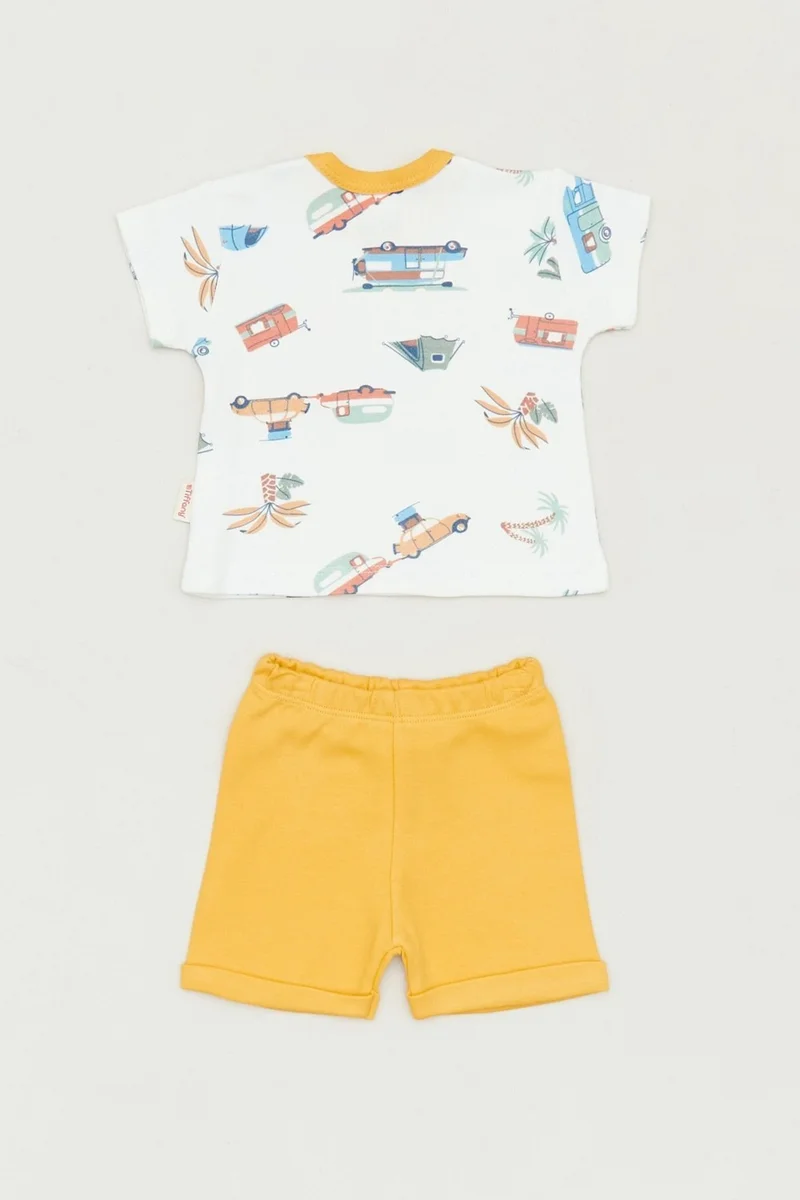 FullaModa Printed Pocketed Boy Shorts Set