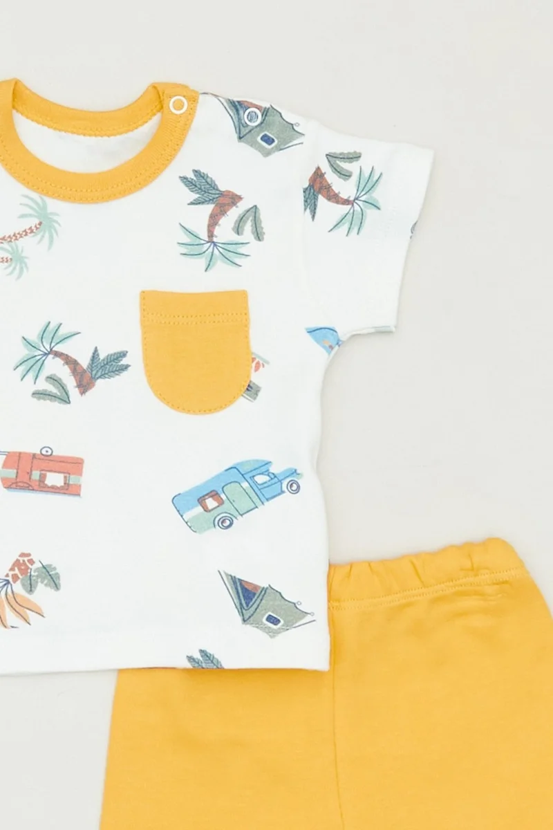 FullaModa Printed Pocketed Boy Shorts Set