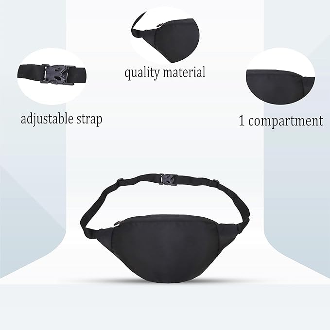 BigPlayer Trainer Waist Bag Stylish and Functional Waist Bags for Men and Women Waterproof, Nylon Trainer Waist Bag with Adjustble Waist Belt Travel Waist Pouch - Image 4