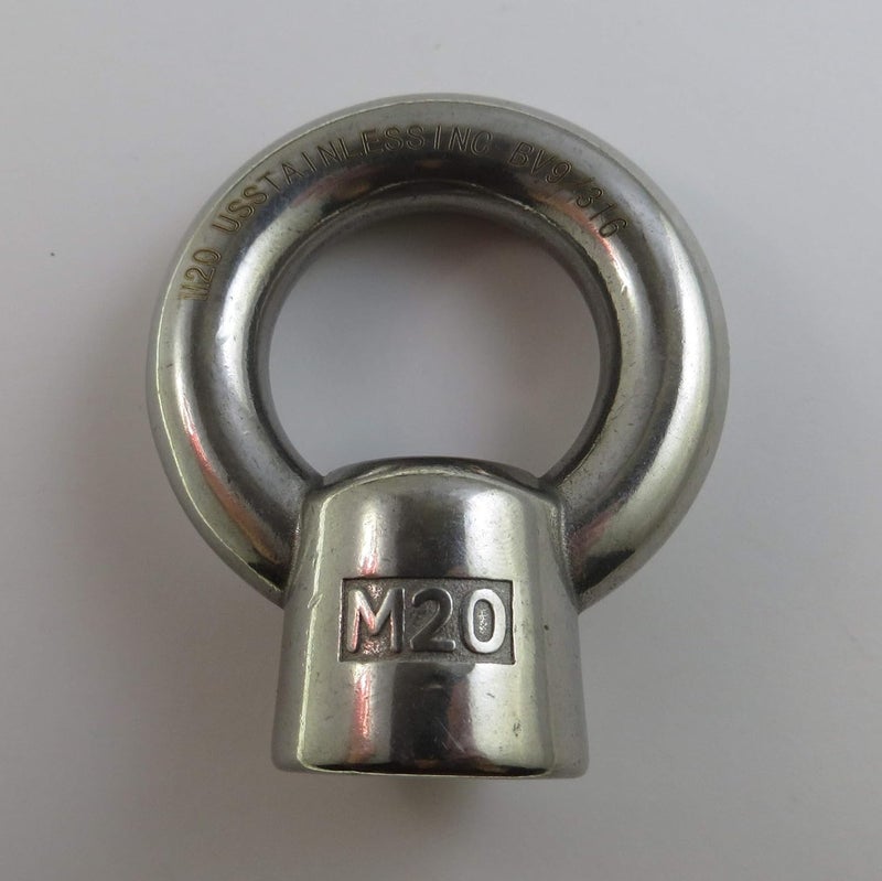 US Stainless Stainless Steel 316 M20 Lifting Eye Nut 20mm Marine Grade Pitch of 2.5 - Image 3