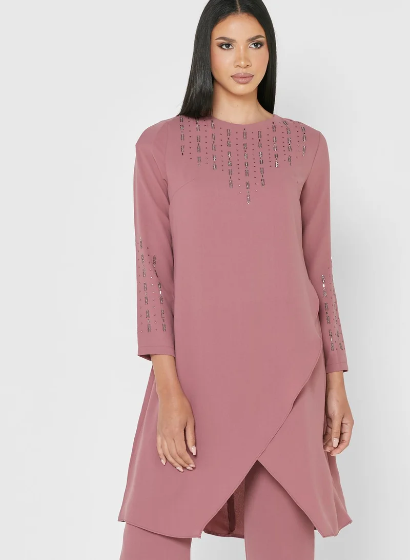 Khizana Front Detail Crossed Hem Set