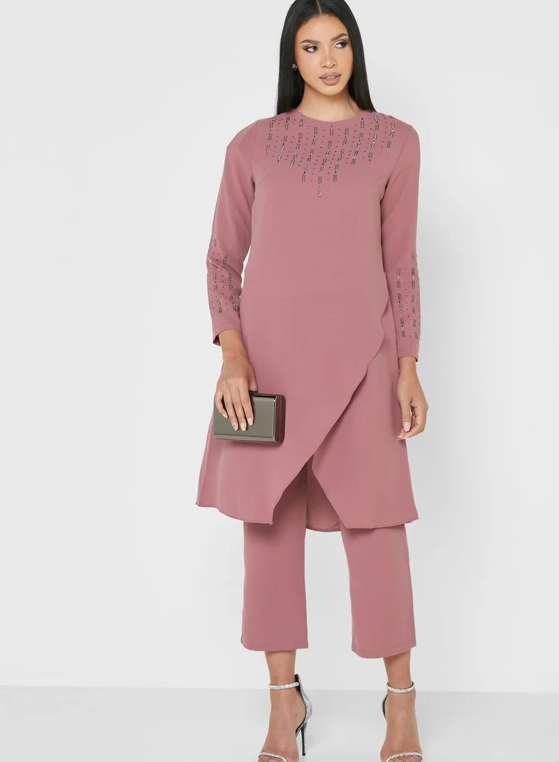 Khizana Front Detail Crossed Hem Set