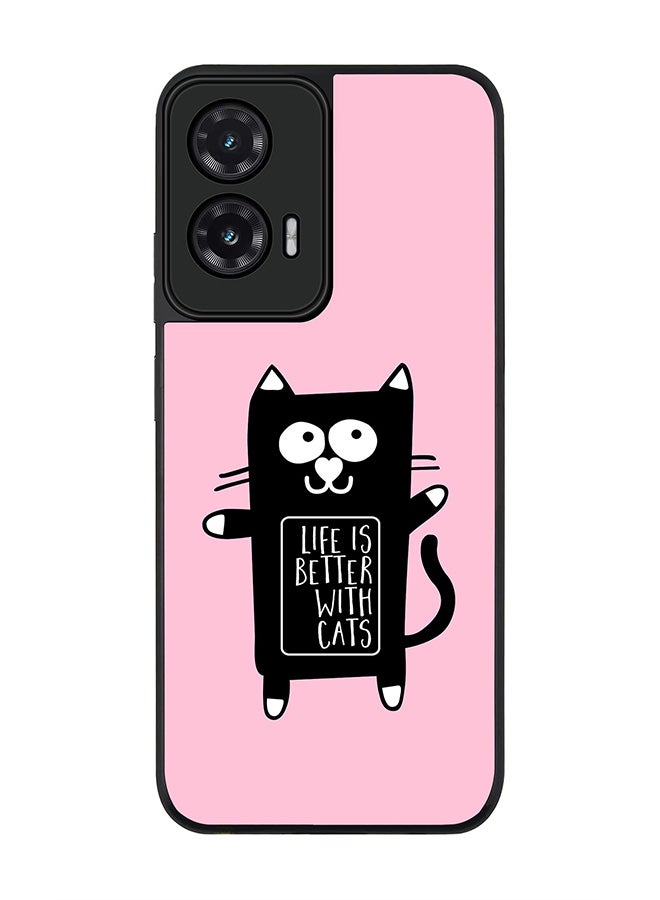 Stylizedd For Motorola Moto G35 Case,Slim fit Camera Protection, Shockproof Thin Phone cover  - Life is better with cats