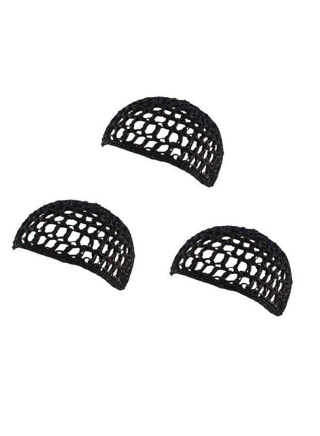 Bettli Thick And Short Hair Net Snoods Women Hair Net For Sleeping Black Pack Of 3 - Image 2