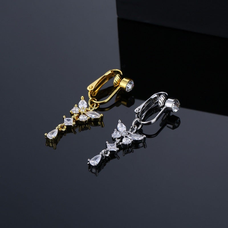 Loquat New Punch-Free Large Zircon erfly Navel Nail Fake Navel Ring Tk Fire Non-Perforated Navel Dance - Image 3