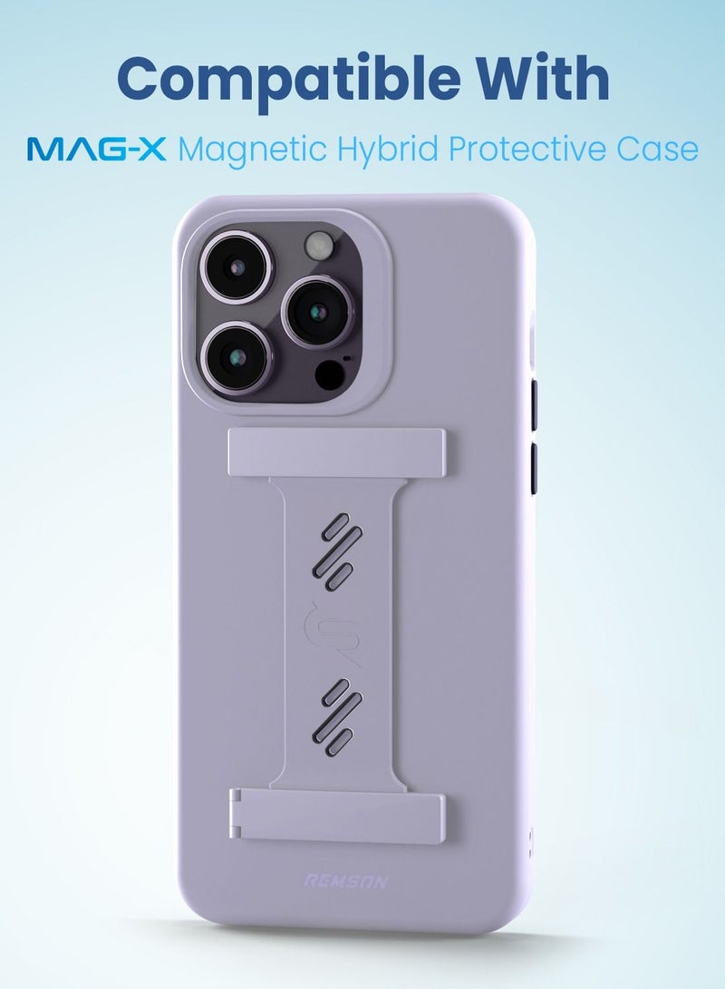 Remson حزام قبضة الهاتف Remson Mag-X مع حامل مغناطيسي للهاتف (أرجواني) - Image 5