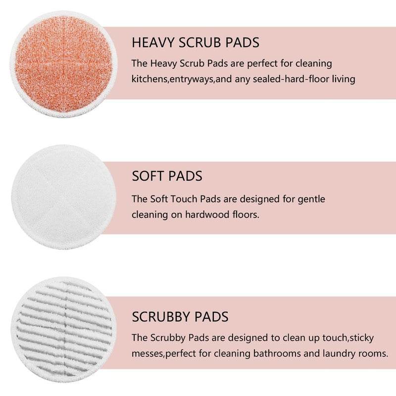 BeiLan Spinwave Mop Pads Fit for Bissell Spinwave 20399 23157 23159 2039A 2124A 20393 2039T 2039W 20391 20395 2307 2315A Heavy Soft Scrubby Pads for Hardwood Floor Cleaning Replacement Pads(12Pack) - Image 3