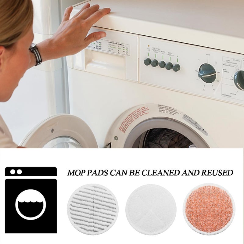 BeiLan Spinwave Mop Pads Fit for Bissell Spinwave 20399 23157 23159 2039A 2124A 20393 2039T 2039W 20391 20395 2307 2315A Heavy Soft Scrubby Pads for Hardwood Floor Cleaning Replacement Pads(12Pack) - Image 5