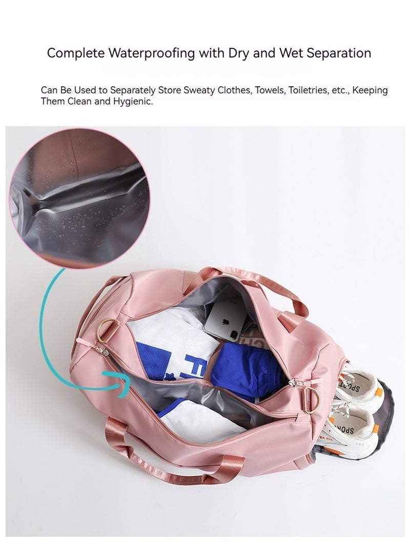 والنساء، حقيبة سفر مقاومة للماء مع جيب للأحذية وجيب لعربة السفر، حقيبة رياضية خفيفة الوزن محمولة للتدريب والسباحة واليوغا - Image 2