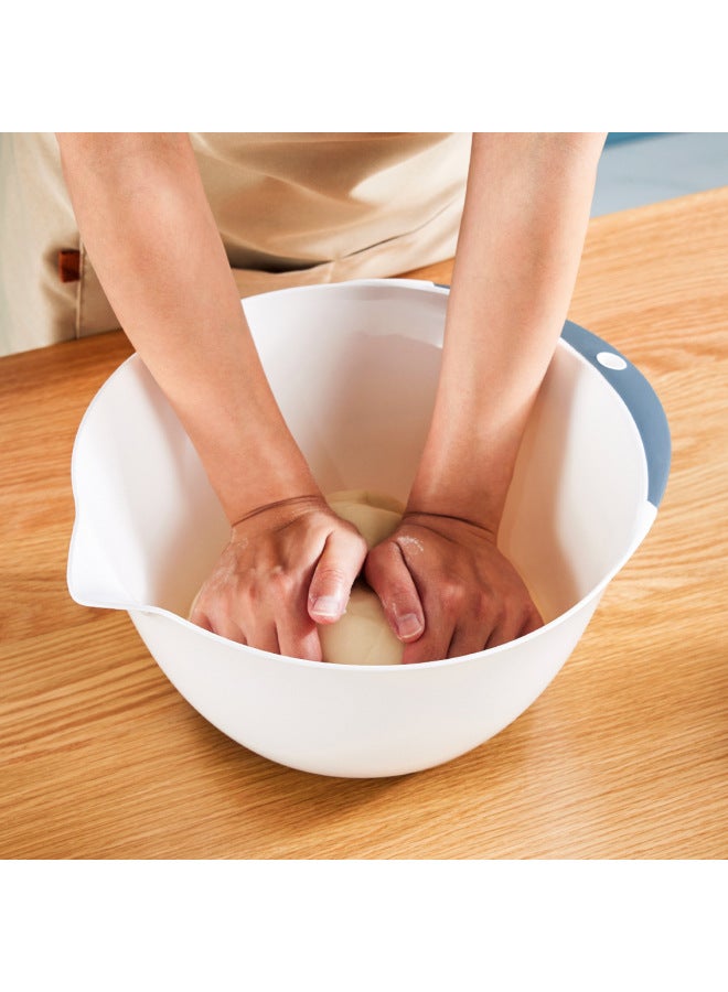 Kneading Basin Household Kitchen Vegetable Washing Basin Egg-Beating Basin Baking Special Plastic Anti-Slip Thickening And Deepening Noodle Basin-Specifications:White Medium  Washing Vegetables/fruits/noodles (36 Pc/box)-Color:White  - Image 2