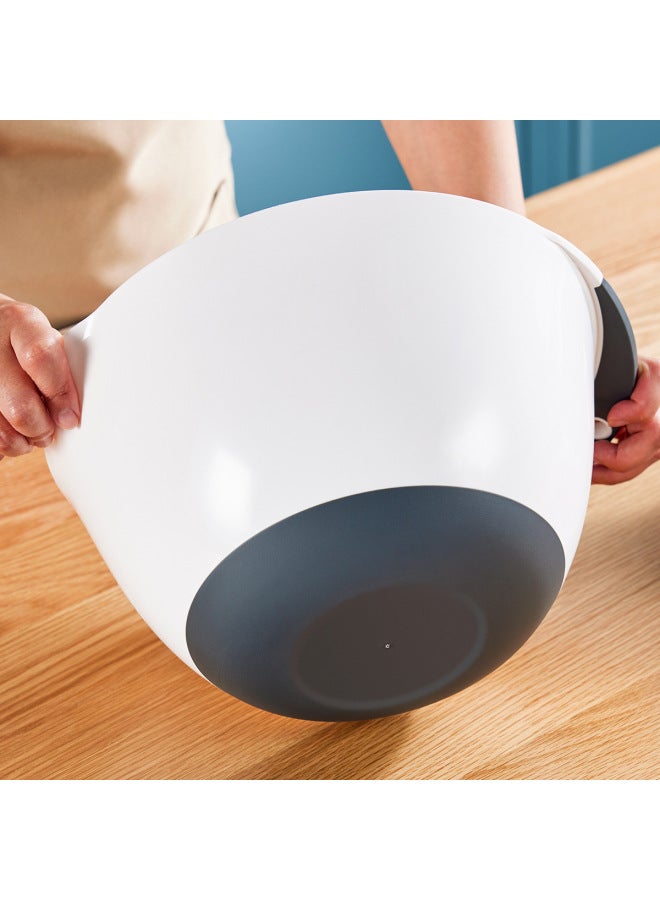 Kneading Basin Household Kitchen Vegetable Washing Basin Egg-Beating Basin Baking Special Plastic Anti-Slip Thickening And Deepening Noodle Basin-Specifications:White Medium  Washing Vegetables/fruits/noodles (36 Pc/box)-Color:White  - Image 4