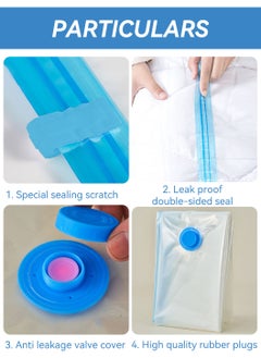 LEOKOR Vacuum Seal Storage Bags, 15Pack Reusable Compression Bags Premium Vacuum Storage Bags with Electric Pump, 4 x Jumbo (100*80cm), 4 x Large (100*70cm), 4 x Medium (80*60cm) ,3 x Small (70*50cm)  - Image 3