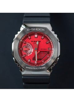 CASIO octagonal sports waterproof and shockproof GA-2100  black red 