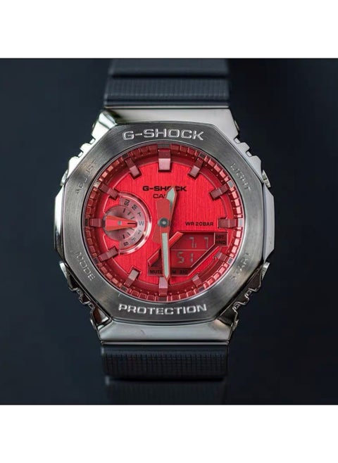 octagonal sports waterproof and shockproof GA-2100  black red