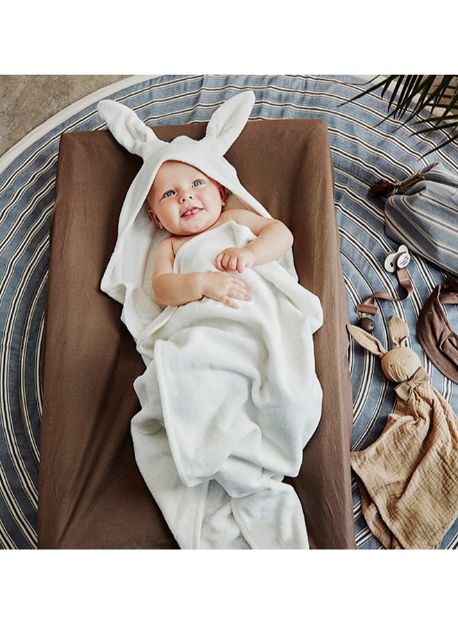 Hooded Towel - Vanilla White Bunny