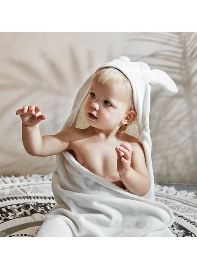 Hooded Towel - Vanilla White Bunny