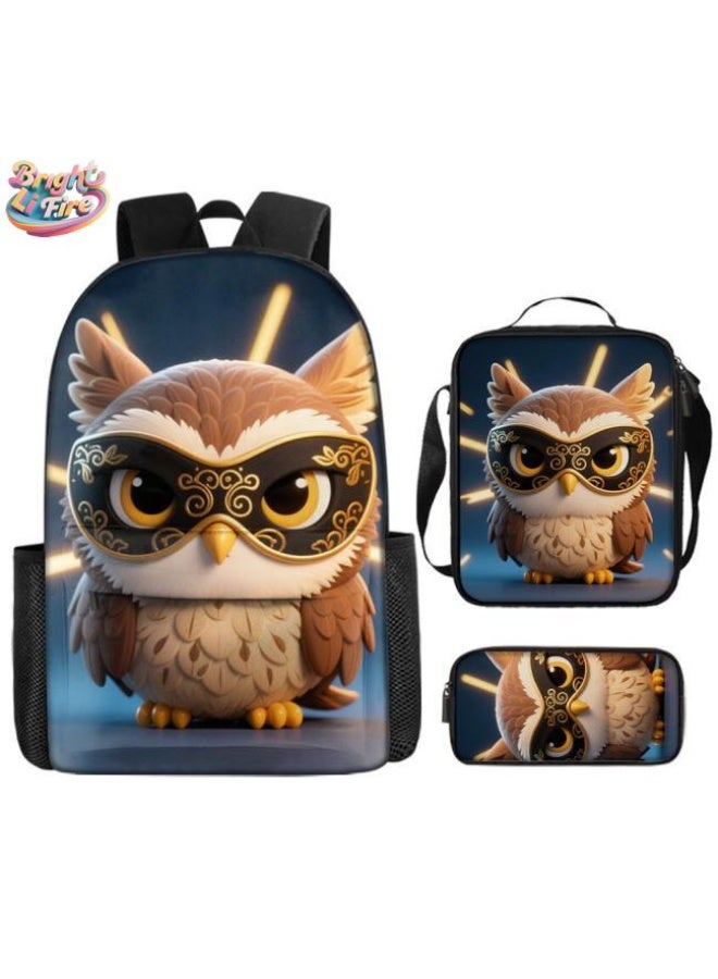 Bright Li Fire Unlock the new fashion of childish fun! Three-piece set of bags, cartoon elements for children and teenagers (students, children, friends' outings, mountain climbing, schooling, etc. can be used) - 102 - Image 1