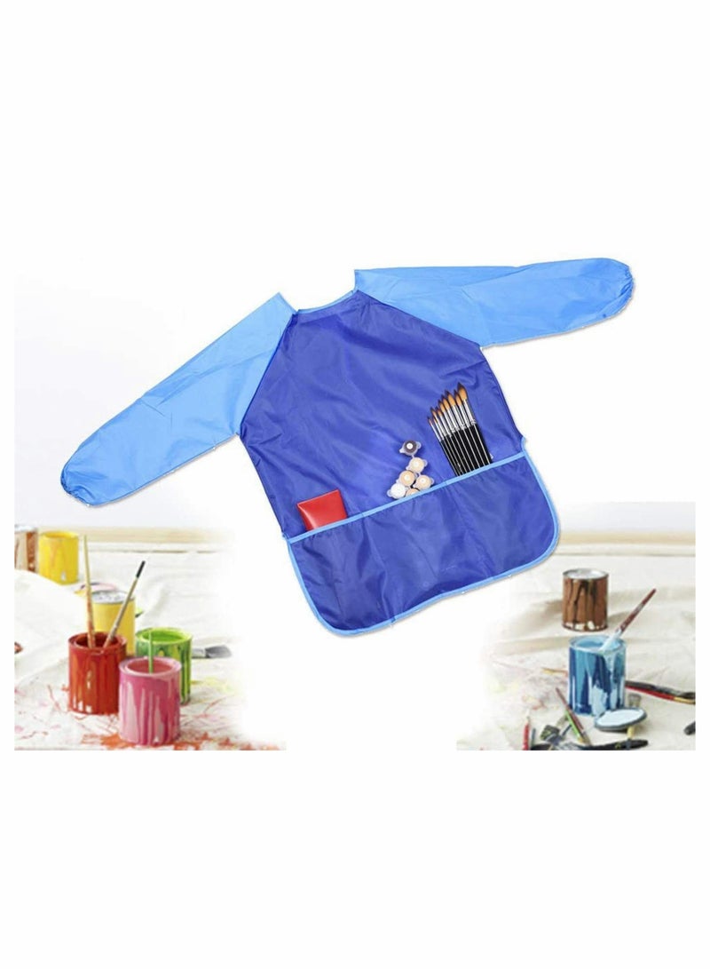 Kids Childrens Apron Art Smocks Waterproof Apron, Long Sleeve Children Painting Aprons with 3 Pockets for Painting, Pottery School, Baking, Painting, Craft & Lab Activity, Age 3-8