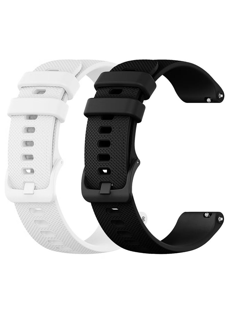 CATANES (For All Smartwatches 22mm) 2Packs, 22mm Silicone Straps Watch Band Strap for Huawei GT3 / Huawei GT3 pro/Huawei GT/Huawei GT 2 (46mm) Watch Band/Huawei Watch GT2 Pro Strap/Samsung Galaxy Watch 46mm / Galaxy Watch 3 45mm - White Black