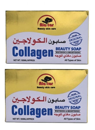 Two Pieces Of Collagen Beauty Soap Whitning And Brightening