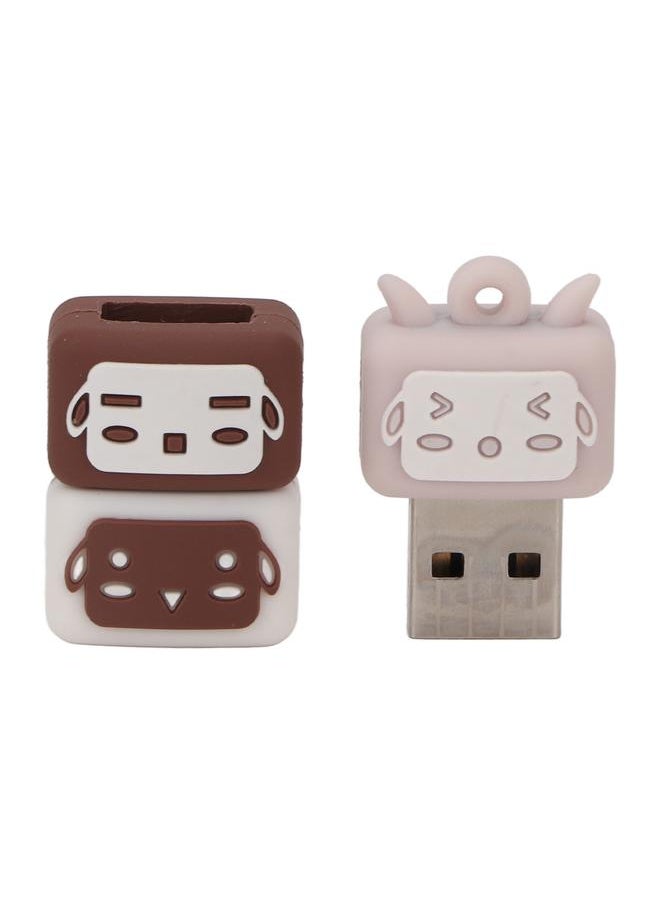 Thoraya Creative promotion activity gift USB flash drive stall trendy play pvc toy cartoon mini USB flash drive three little sheep - coffee - V01064G  - Image 3
