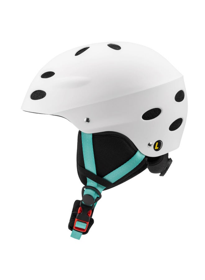 Adult Outdoor Breathable Gradient Color Ski Helmet with White-edged Upgraded Goggle Strap - Warm for Single and Double Board Snow Sports