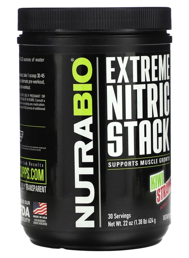 NutraBio Extreme Nitric Stack Kiwi Strawberry 1.38 lb (624 g) - Image 2