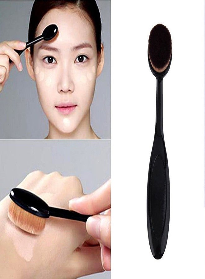 GOLD MAX Oval Makeup Brush With Professional Blush Brush Foundation Cosmetic Brushes Tool Combo Pack - Image 3