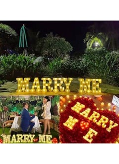 Scrolls MARRY ME Decorative Plastic LED Marquee Letter Light, Battery Operated Letter Light Sign for Wedding Party Home Decoration  - Image 1