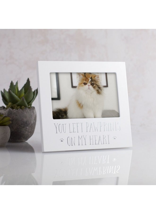 pearhead Pearhead You Left Pawprints on my Heart Pet Keepsake Picture Frame, Dog or Cat Photo Frame for Pet Owners, Pet Memorial Frame, 4x6 Photo Insert, Sympathy Gift, White  - Image 2