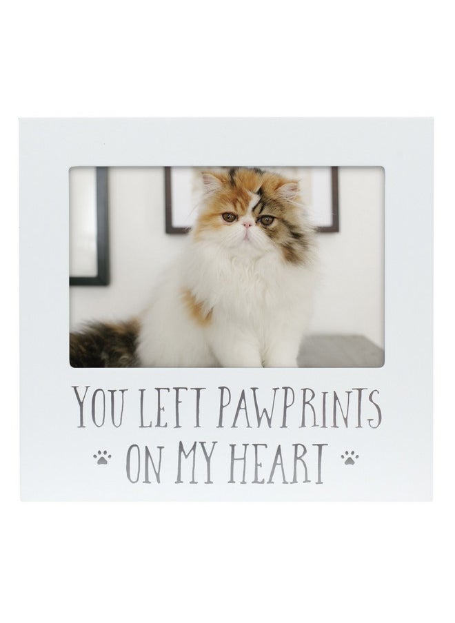 pearhead Pearhead You Left Pawprints on my Heart Pet Keepsake Picture Frame, Dog or Cat Photo Frame for Pet Owners, Pet Memorial Frame, 4x6 Photo Insert, Sympathy Gift, White  - Image 1