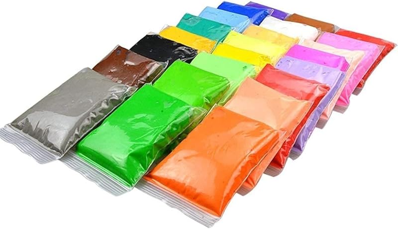 Next Store Magic Dry Clay Toy for Kids and Adults Rubber Covered Foam 24 Colors (Set of 24)